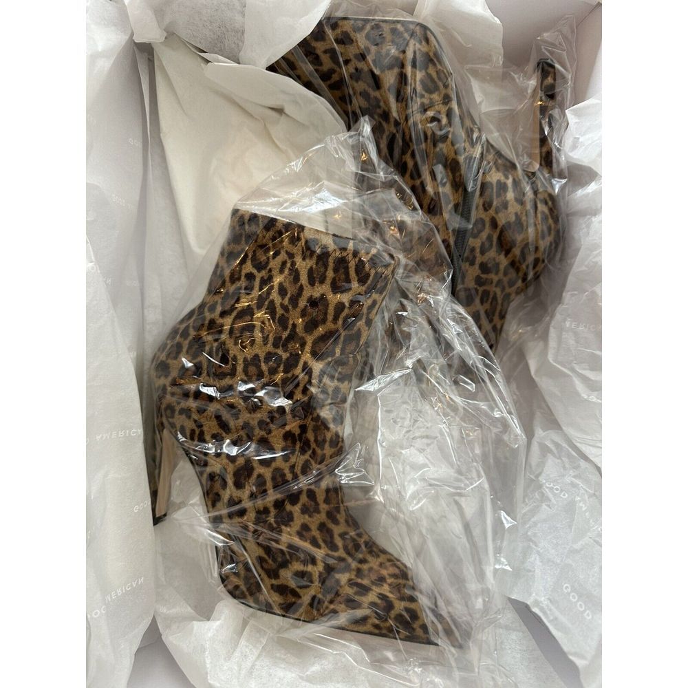 Good American Boots Women's Size 8 Cheetah Print Pointed Toe Ankle Booties New - Picture 3 of 9
